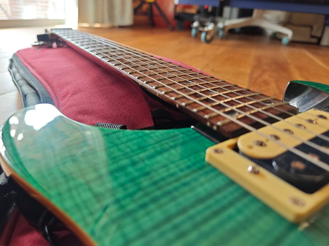 PRS SE Custom 24 グリーン系 フレイムトップ　調整済 ケース付