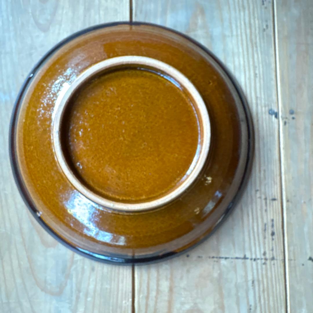 スリップウェア　8寸中皿 / 湯町窯