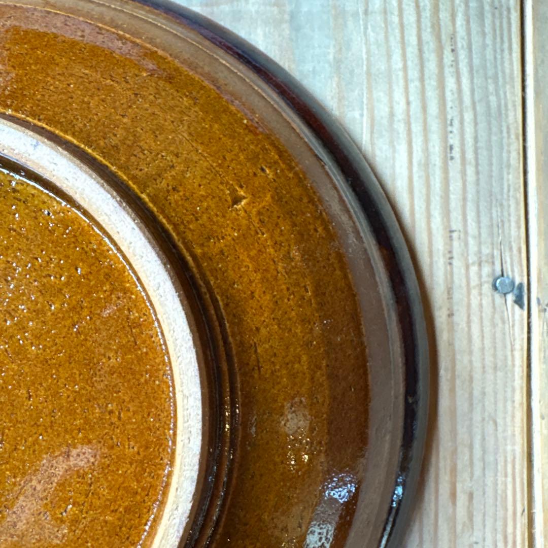 スリップウェア　8寸中皿 / 湯町窯