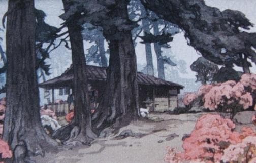 吉田博、【休み茶屋】、希少な額装用画集より、美品、日本人画家、新品額装付