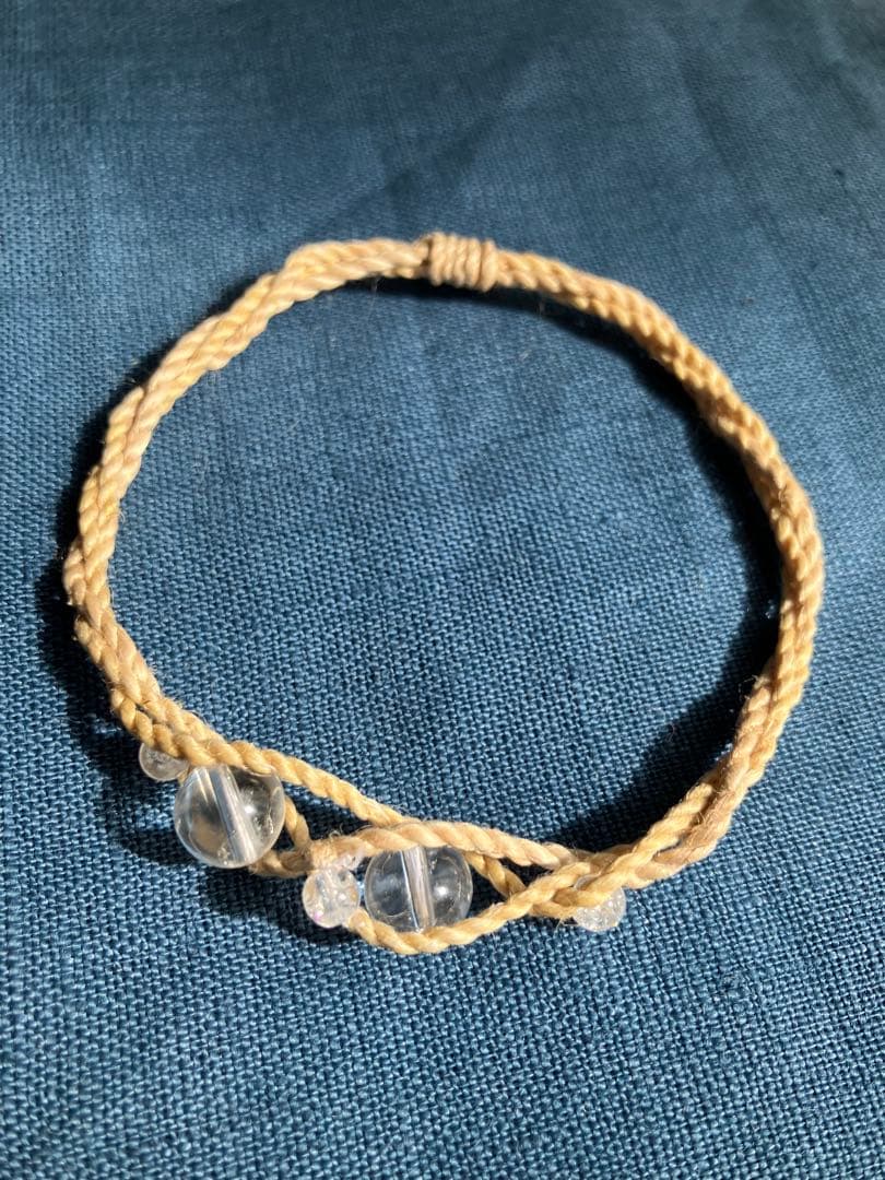 ♦︎精麻✖️本水晶 ブレスレット 20cm