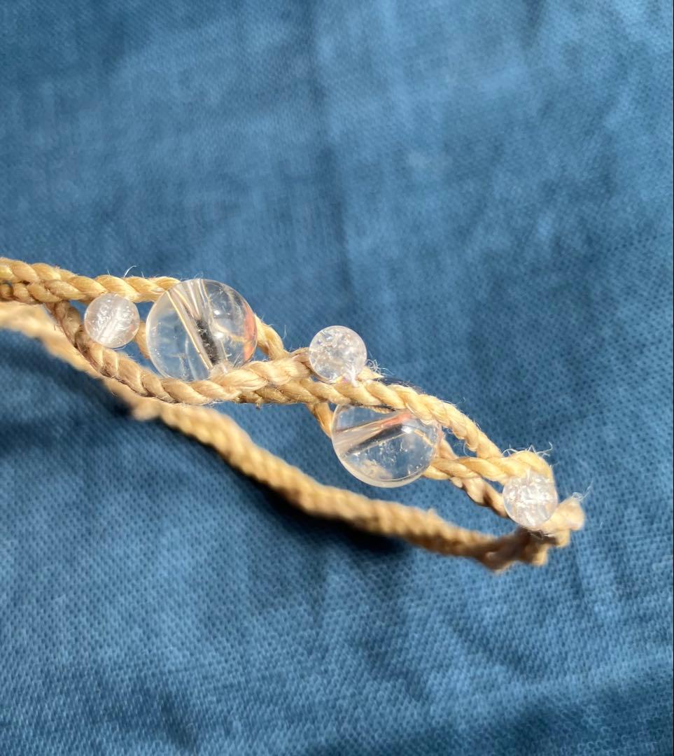 ♦︎精麻✖️本水晶 ブレスレット 20cm