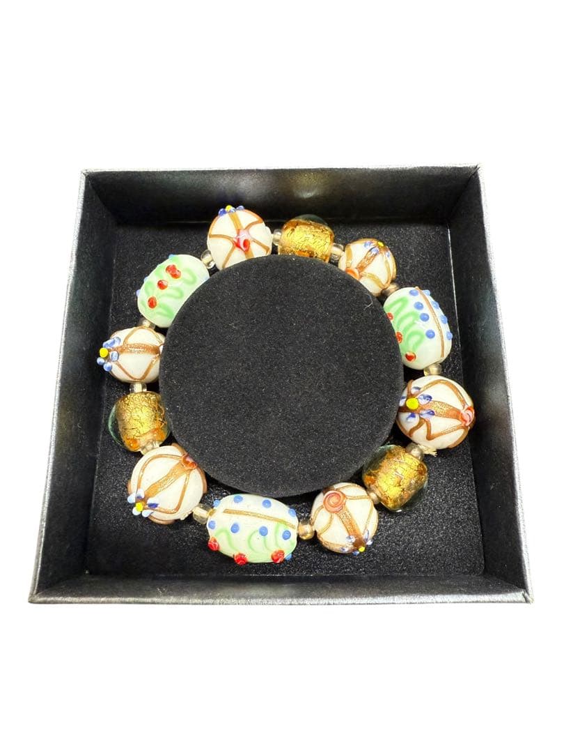 Glass bijoux by Biemme ガラスビーズブレスレット4点セット