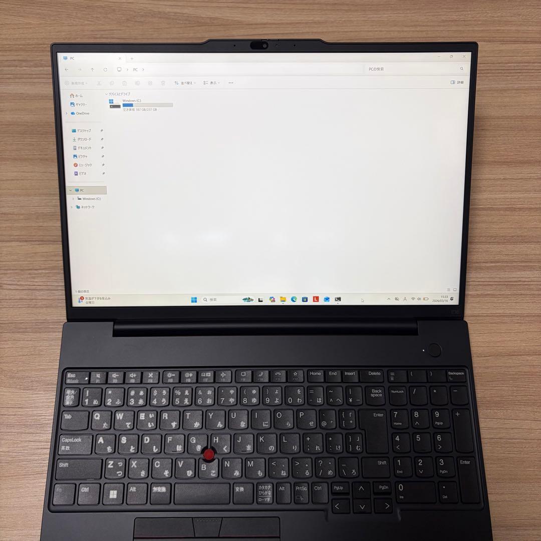 Windowsノート本体 ThinkPad E16 Gen1 Ryzen5 16GB 256GB SSD