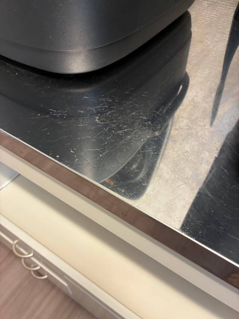 ステンレス天板のキッチンカウンター　ベルメゾン　食器棚150cm