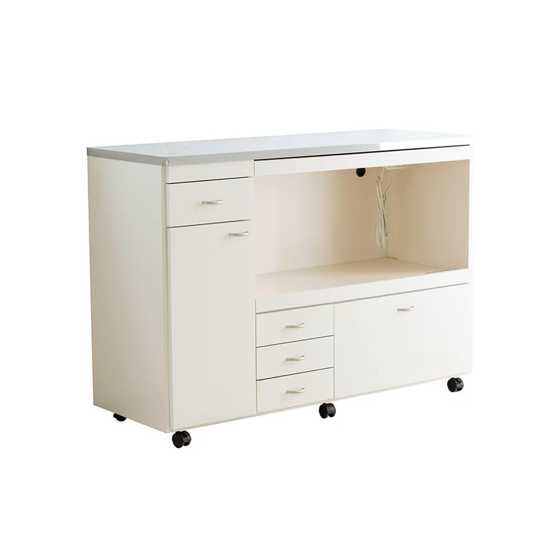 ステンレス天板のキッチンカウンター　ベルメゾン　食器棚150cm