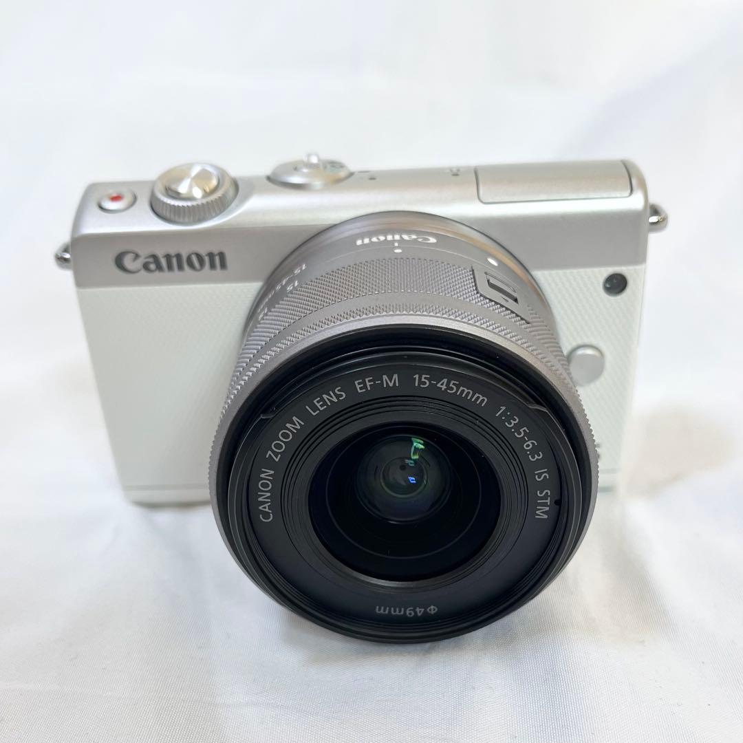 【美品】Canon EOS M100 カメラ ミラーレス ホワイト 一眼レフ