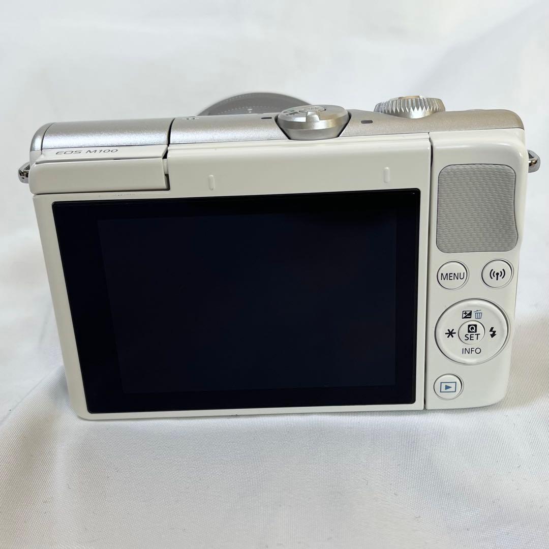【美品】Canon EOS M100 カメラ ミラーレス ホワイト 一眼レフ