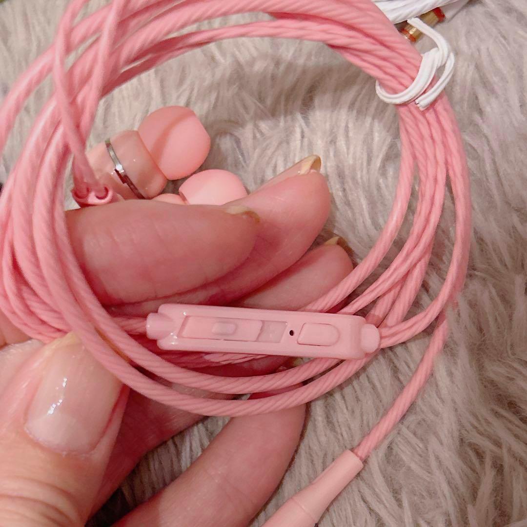 人気❣️イヤホン 有線イヤフォン 4色セット 軽量 通勤 通学 マイク付き