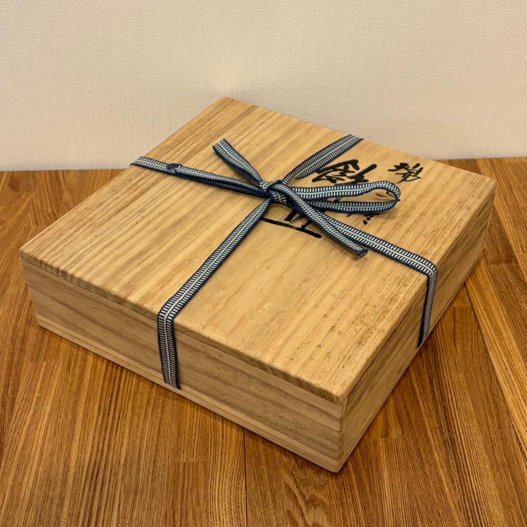 九谷焼 浅蔵五十吉造 五十吉 飾り皿 大皿 瑞鳥文 鳥図 色絵 共布 共箱付き