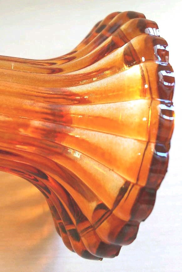 アンバーガラス アンティーク FRANCE ガラスコンポート ケーキスタンド