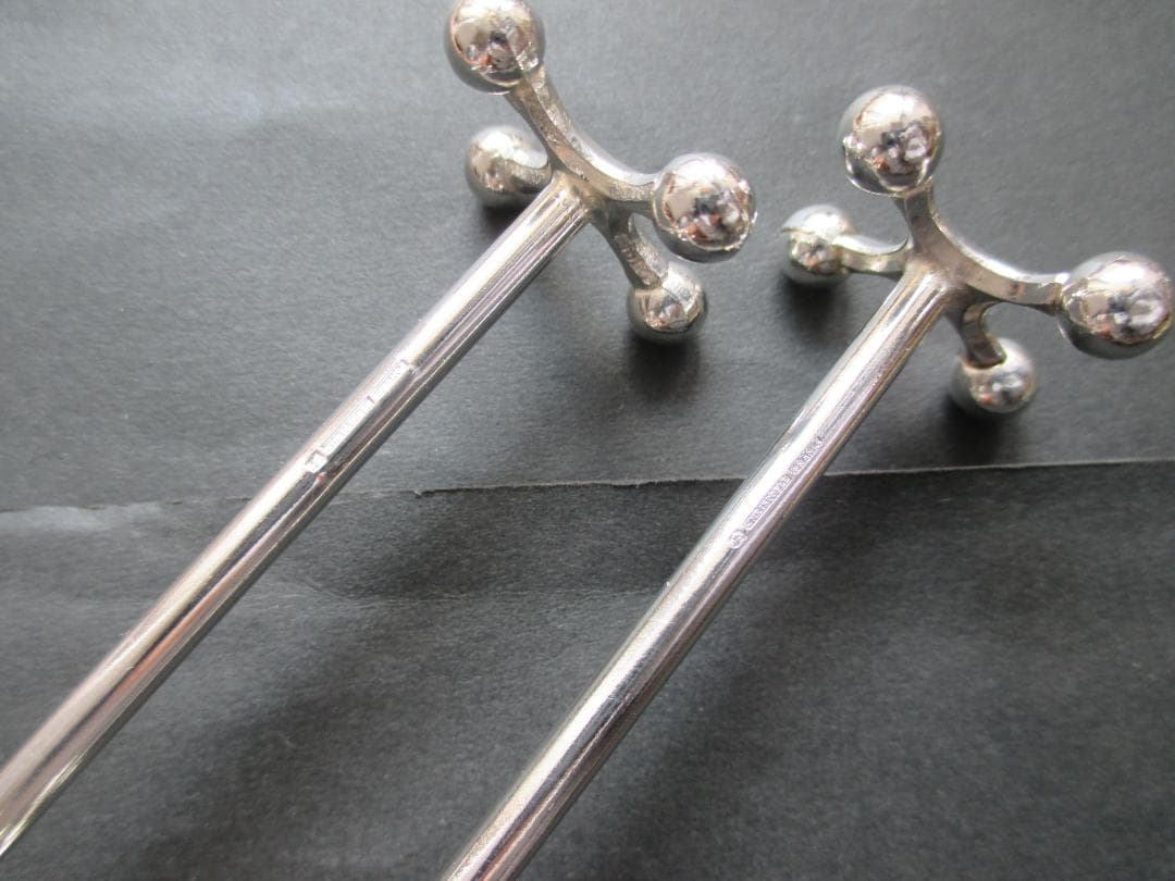 レア美品☆仏蘭西高級銀器クリストフル　カトラリーレスト２個セット　ブール