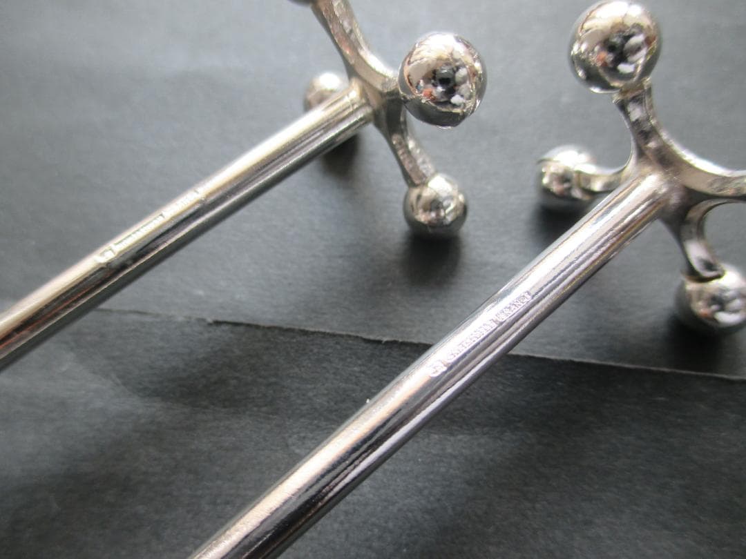 レア美品☆仏蘭西高級銀器クリストフル　カトラリーレスト２個セット　ブール