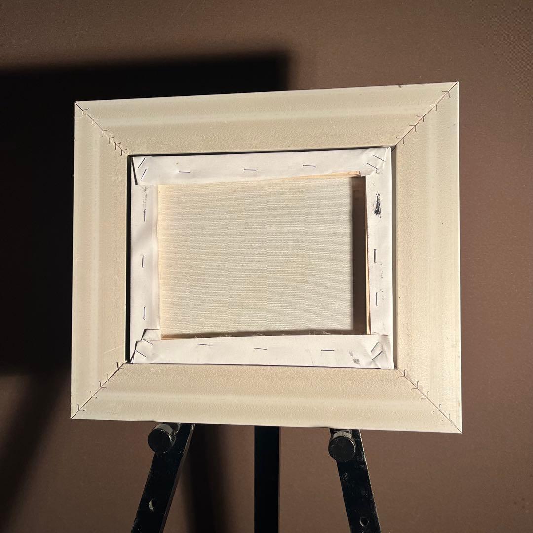 手書き油絵 花瓶のバラ 額付 肉筆絵画 インテリア 油彩画