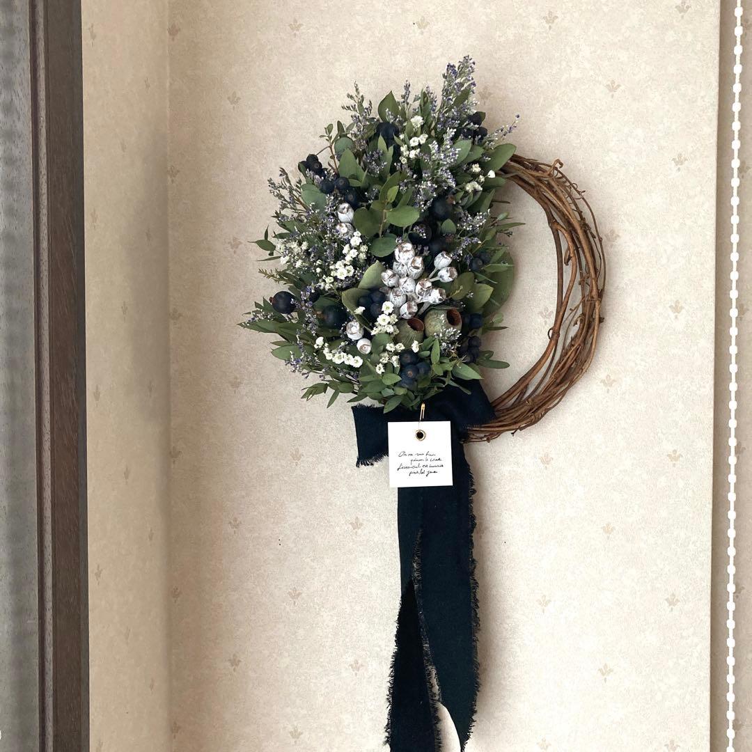 テトラゴナとユーカリのナチュラルグリーンリース　(約26cm)