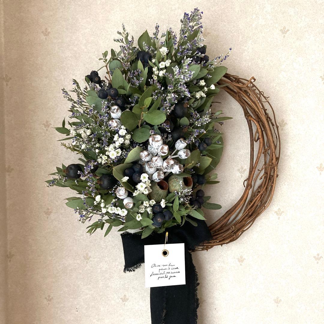 テトラゴナとユーカリのナチュラルグリーンリース　(約26cm)