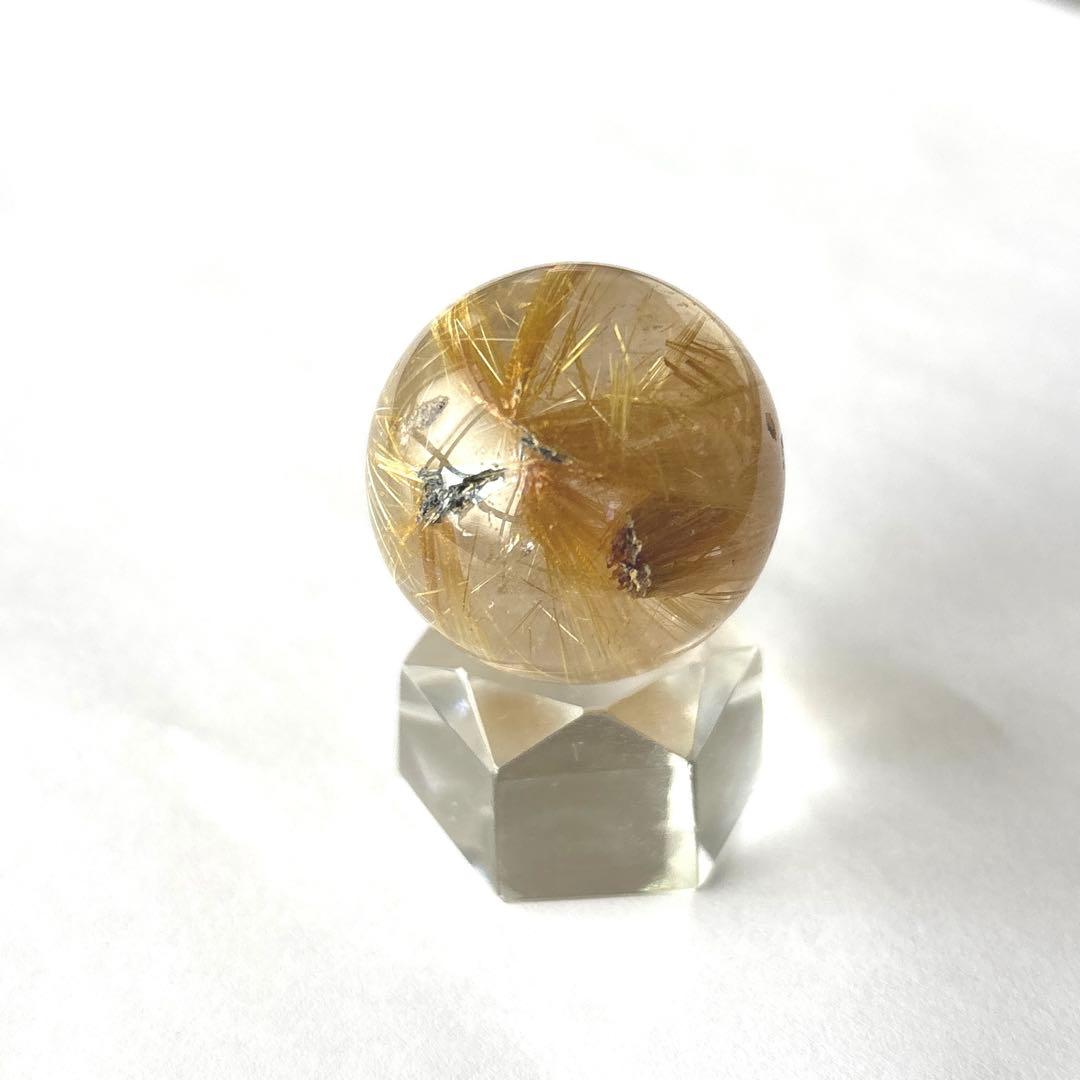 ReZARDルチルクォーツスフィア25mm限定品 台座付き