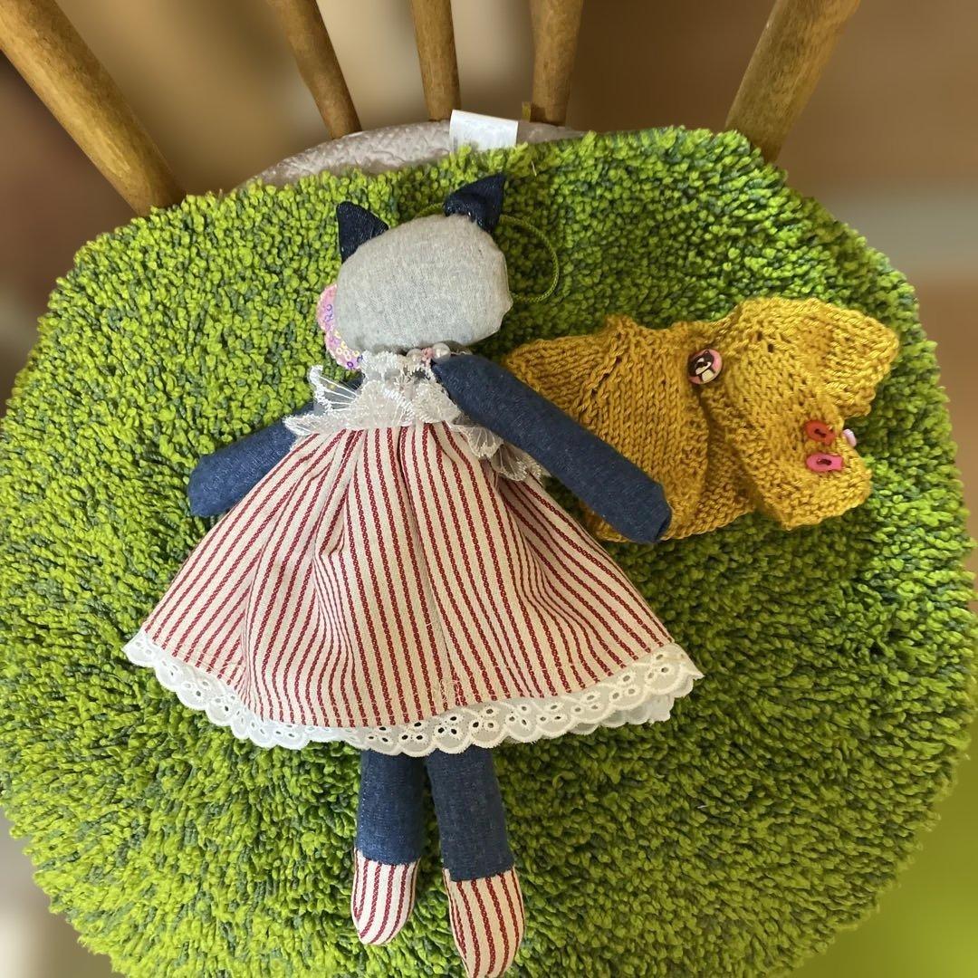 デニムのカラフルねこちゃん