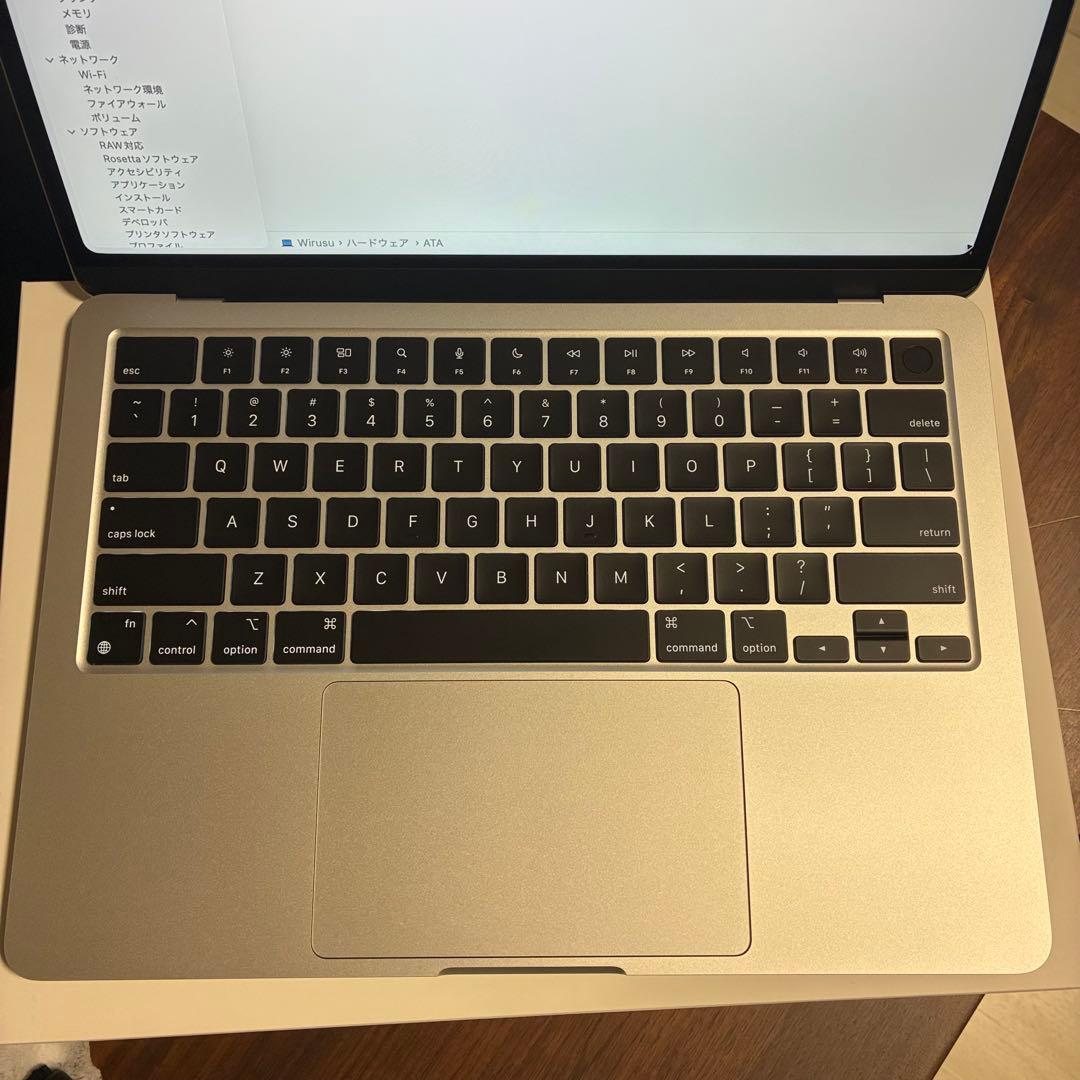 【2025年購入・美品】MacBook Air M3 13インチ US配列