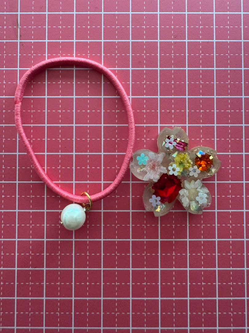 リリィ様お取り置き№4038 桜型フラワーレジンヘアゴム