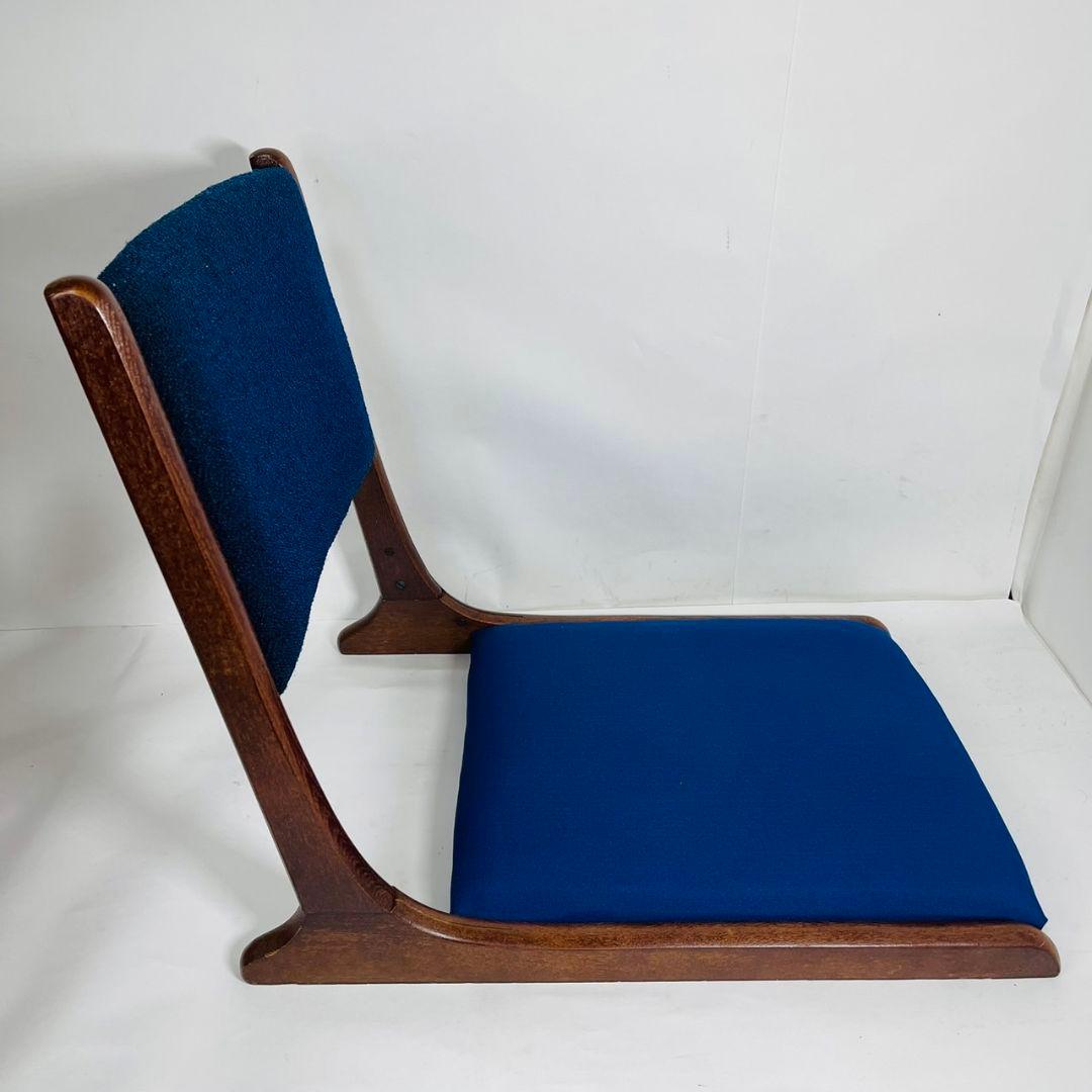 座椅子 チェア 折りたたみ 背もたれ 木製 赤色 青色 和風 家具 昭和 レトロ