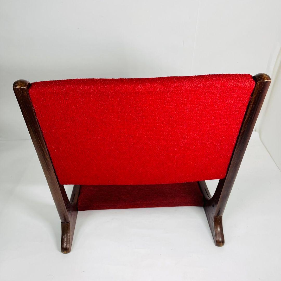 座椅子 チェア 折りたたみ 背もたれ 木製 赤色 青色 和風 家具 昭和 レトロ