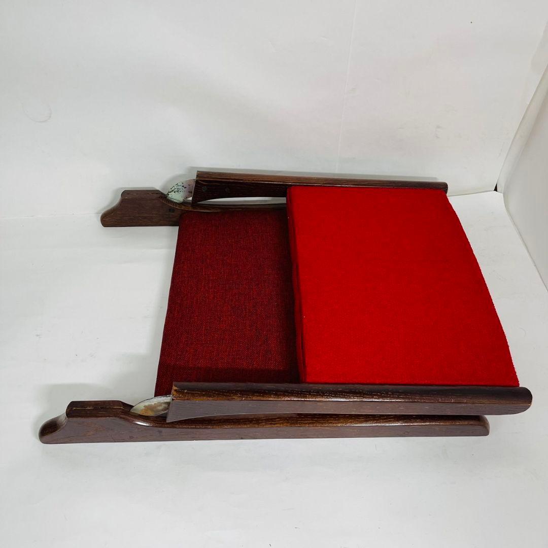 座椅子 チェア 折りたたみ 背もたれ 木製 赤色 青色 和風 家具 昭和 レトロ