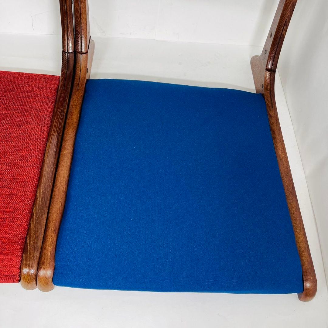 座椅子 チェア 折りたたみ 背もたれ 木製 赤色 青色 和風 家具 昭和 レトロ