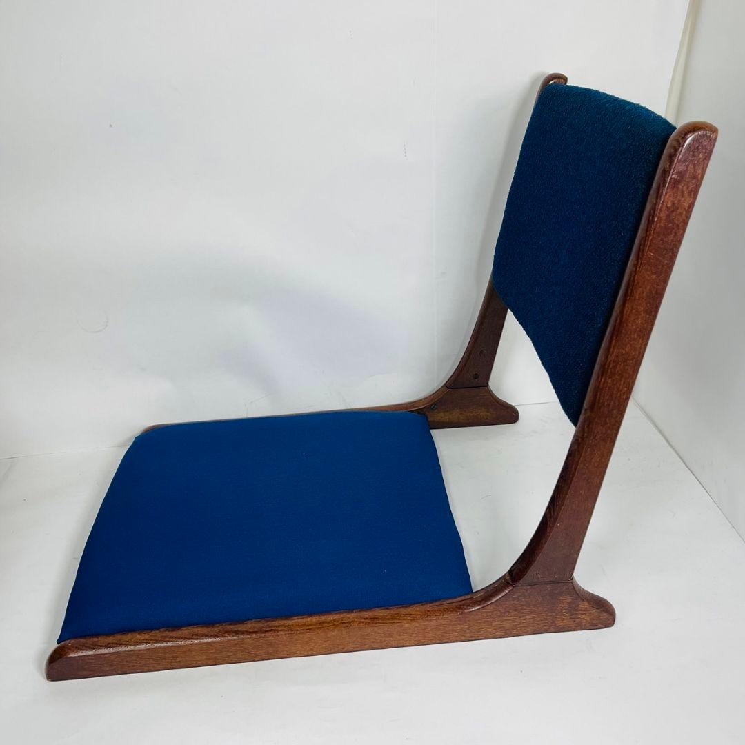 座椅子 チェア 折りたたみ 背もたれ 木製 赤色 青色 和風 家具 昭和 レトロ