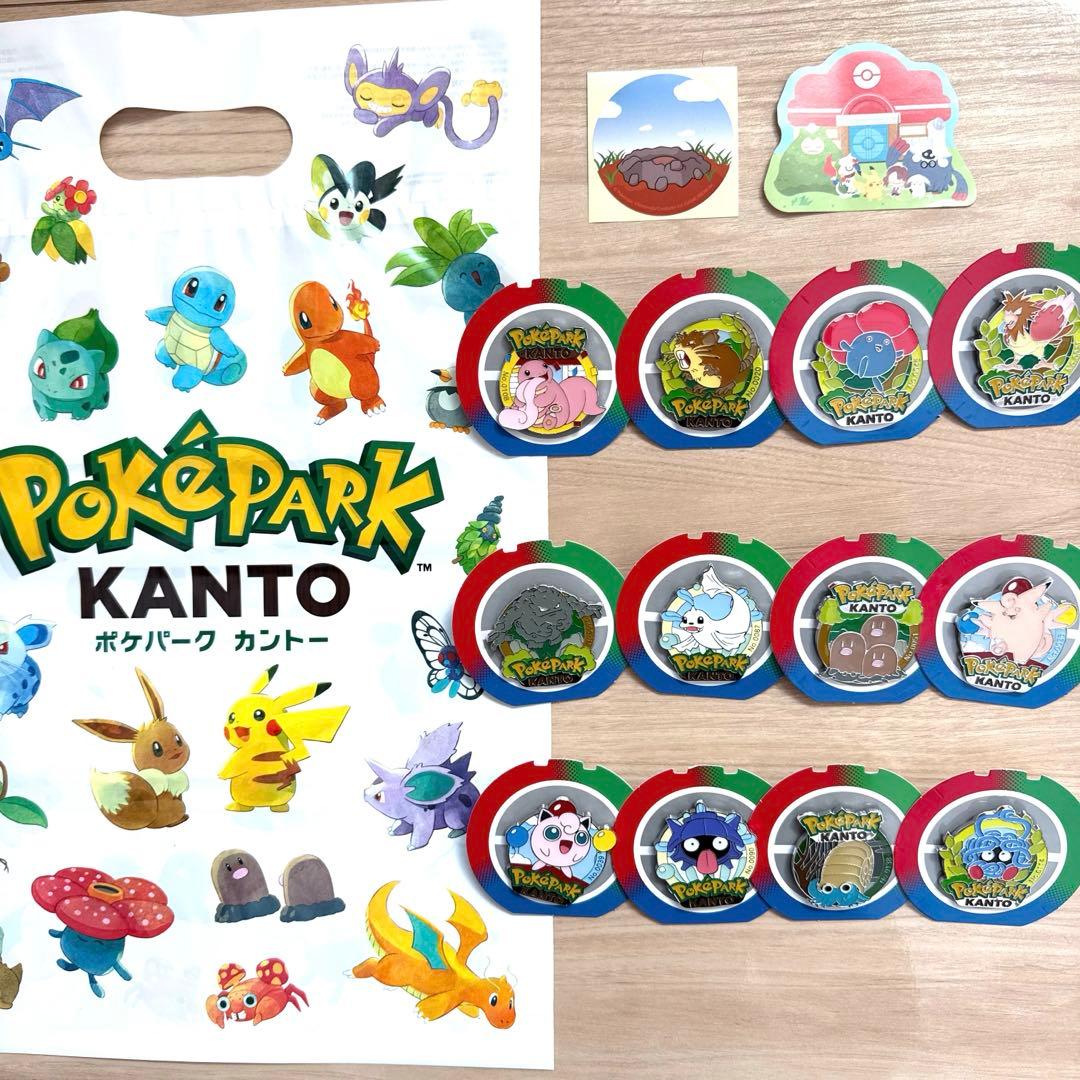 ポケパークカントー 限定ピンバッジ　12個セット　ショッパー　おまけ付き