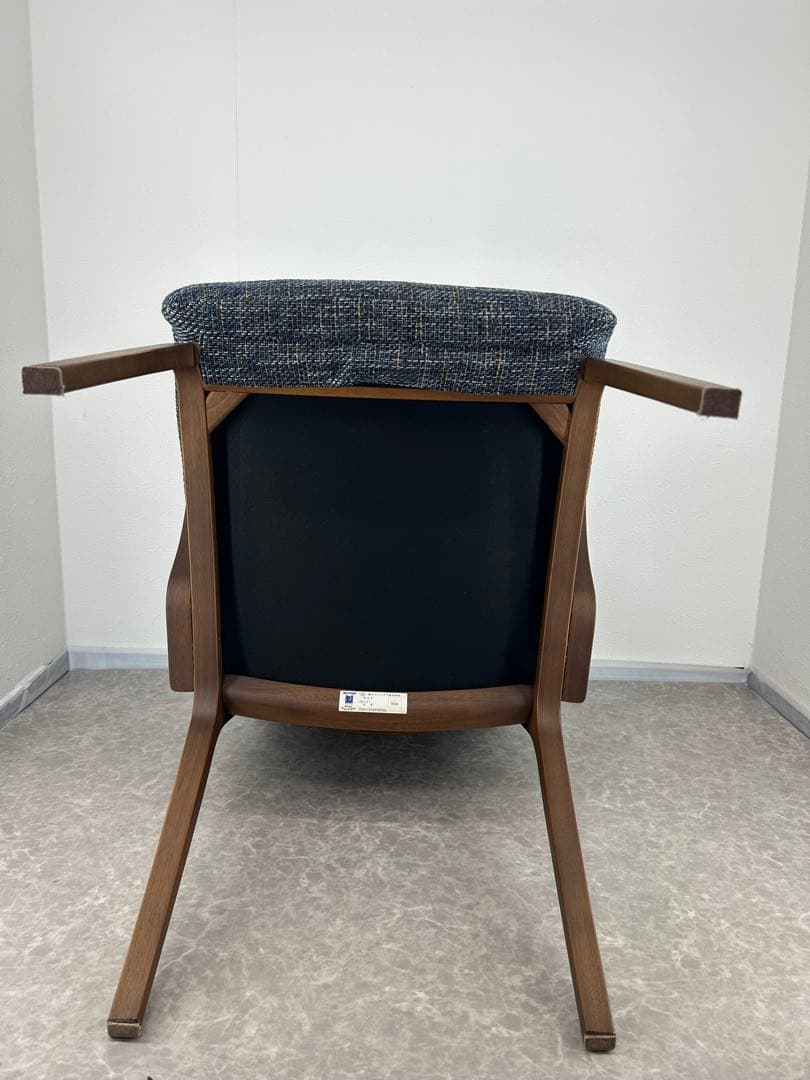 送料込み⭐︎FujiFURNITURE【アームチェア ネイビー、ダークグレー系】