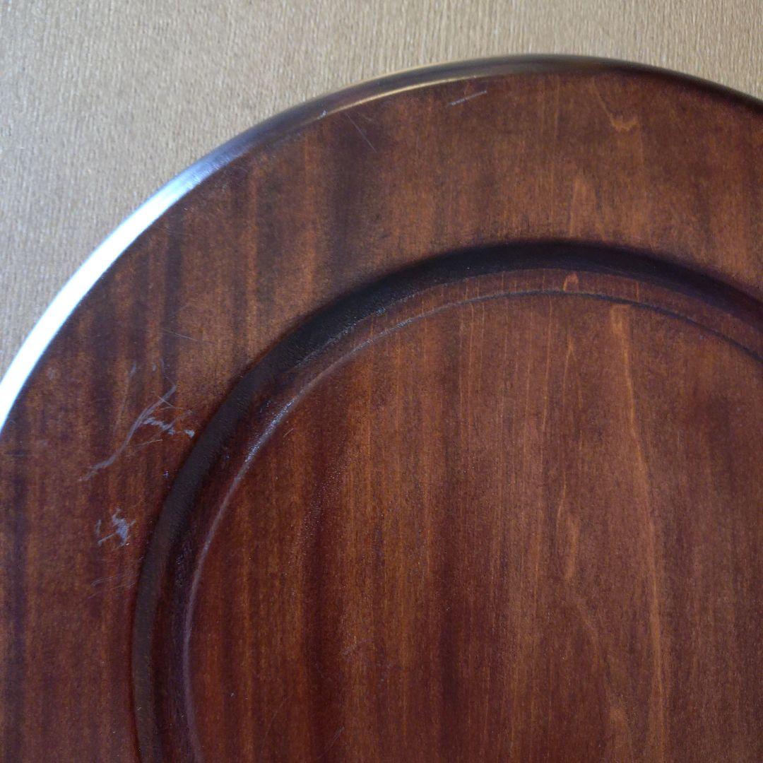 軽井沢彫り　丸盆　桜紋