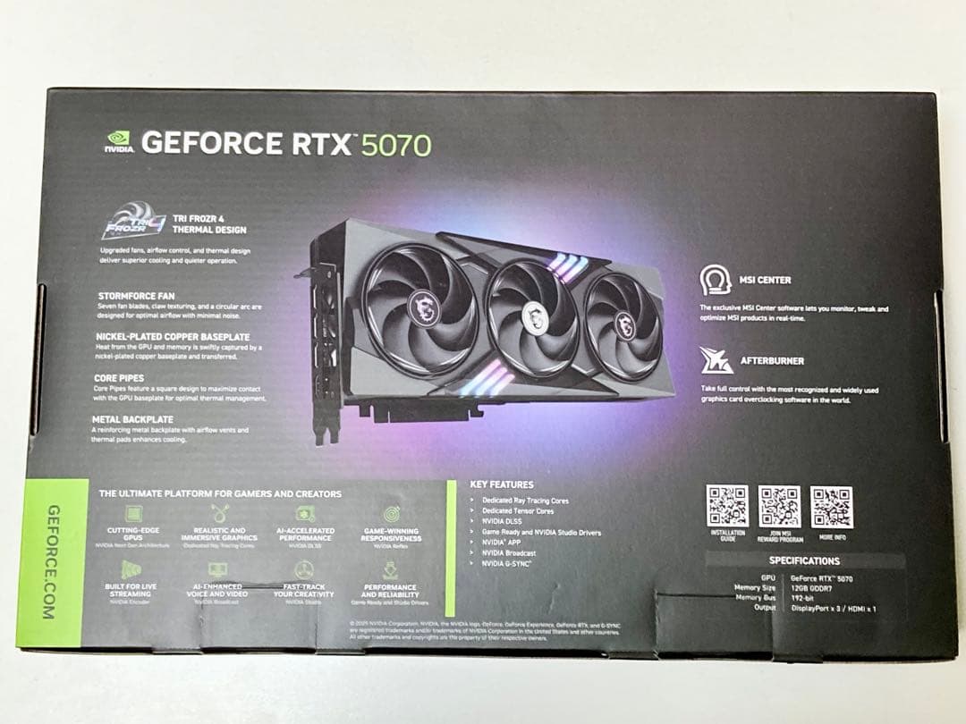 新品保証付 MSI RTX 5070 12G GAMING TRIO OC