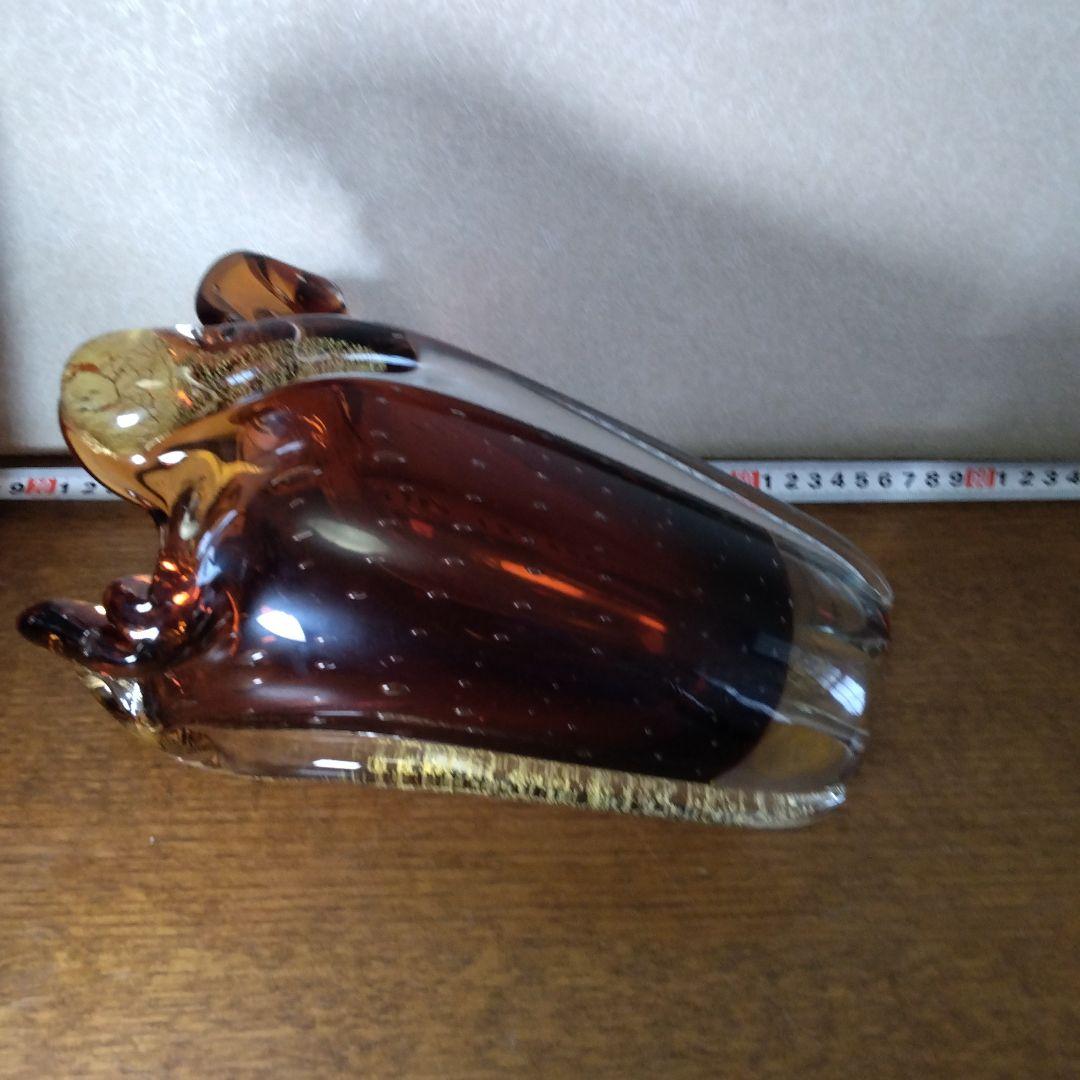 岩田藤七　 　金箔入り　　花瓶　花入　吹き硝子