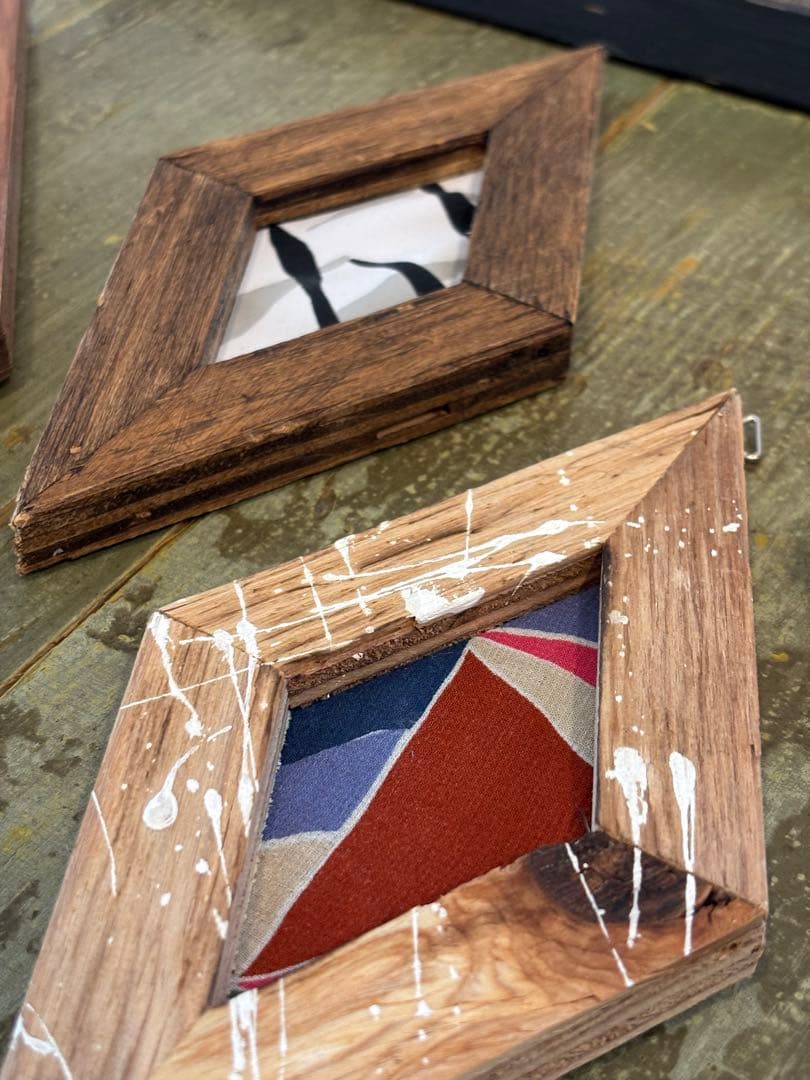 【1点物】アップサイクル ウッドフレーム 7点SET / アンティーク・古材風