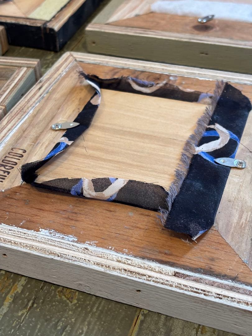 【1点物】アップサイクル ウッドフレーム 7点SET / アンティーク・古材風