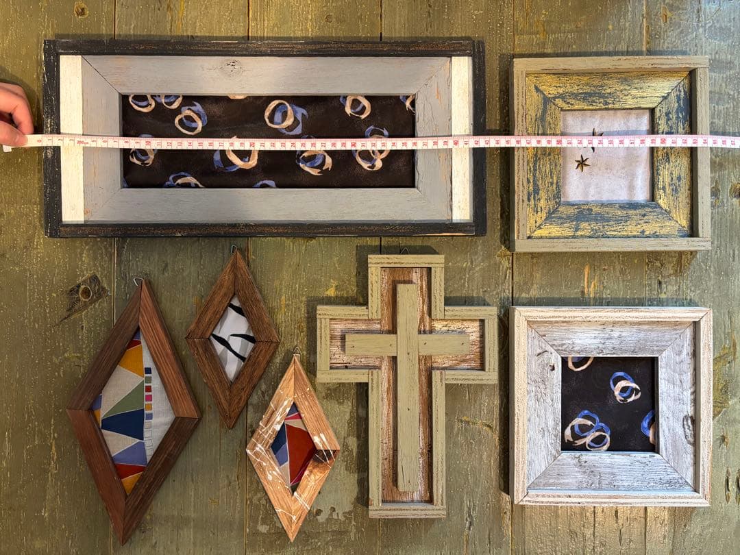 【1点物】アップサイクル ウッドフレーム 7点SET / アンティーク・古材風