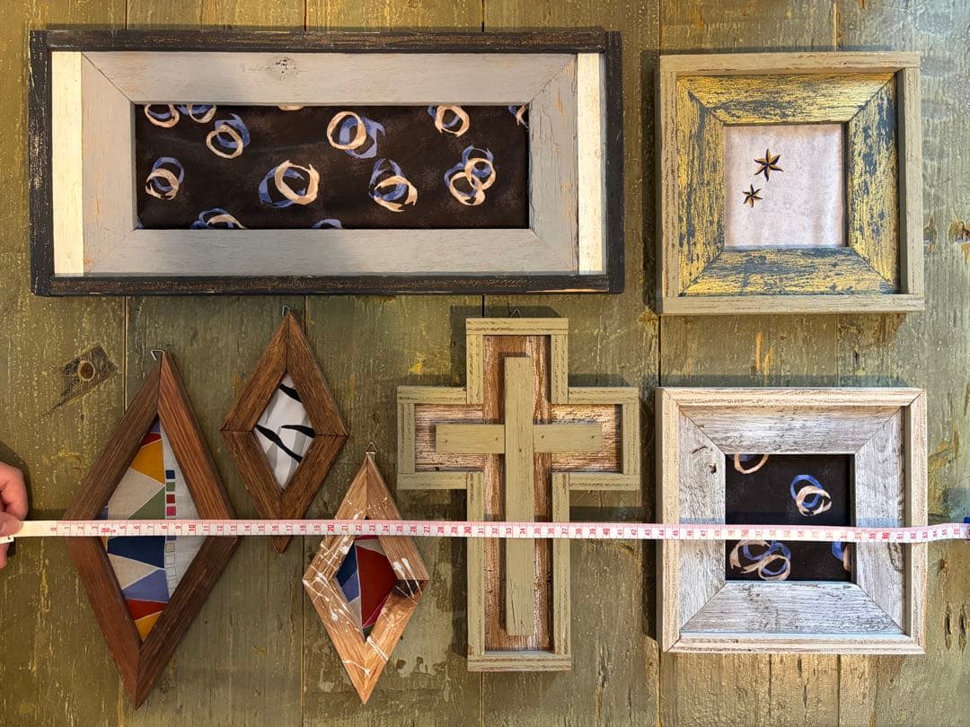 【1点物】アップサイクル ウッドフレーム 7点SET / アンティーク・古材風