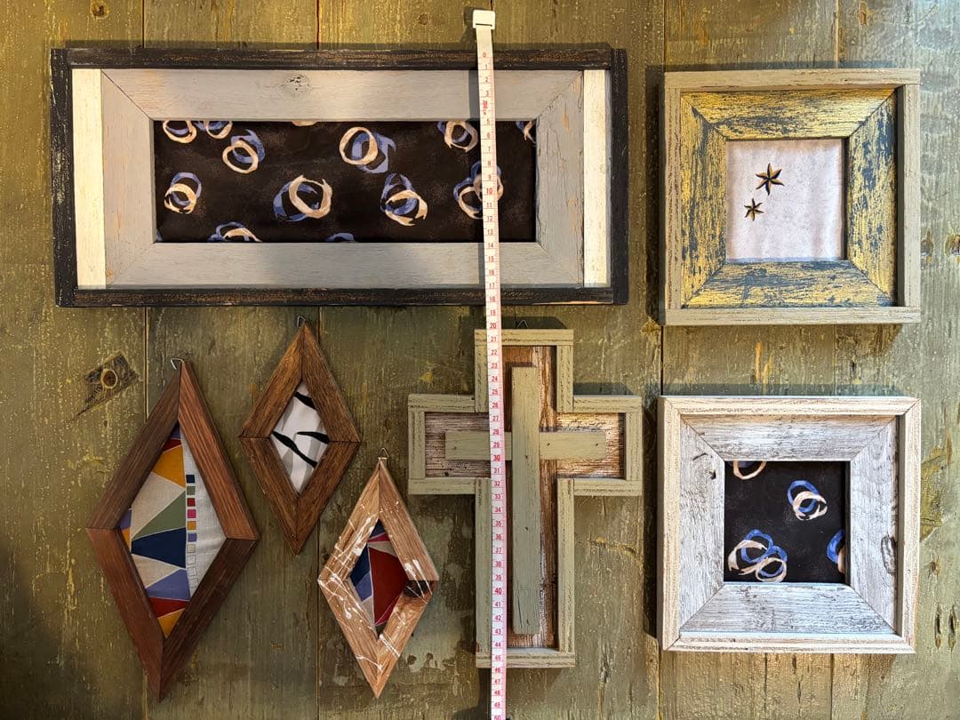 【1点物】アップサイクル ウッドフレーム 7点SET / アンティーク・古材風