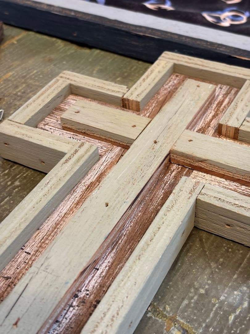 【1点物】アップサイクル ウッドフレーム 7点SET / アンティーク・古材風