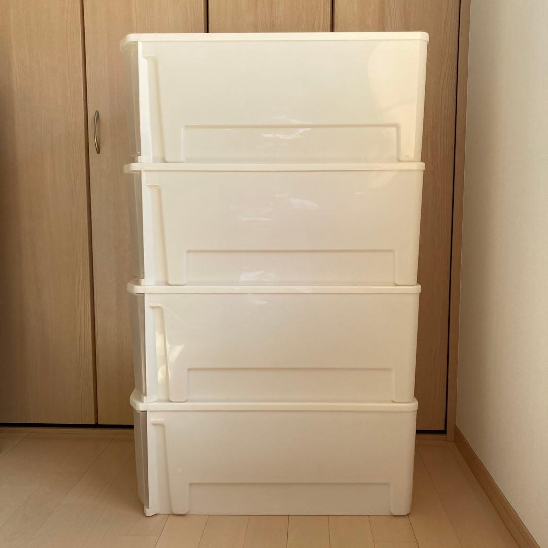 天馬(LIXILビバ)￼押入れケース 引出し深型×4段 幅39奥74高30cm