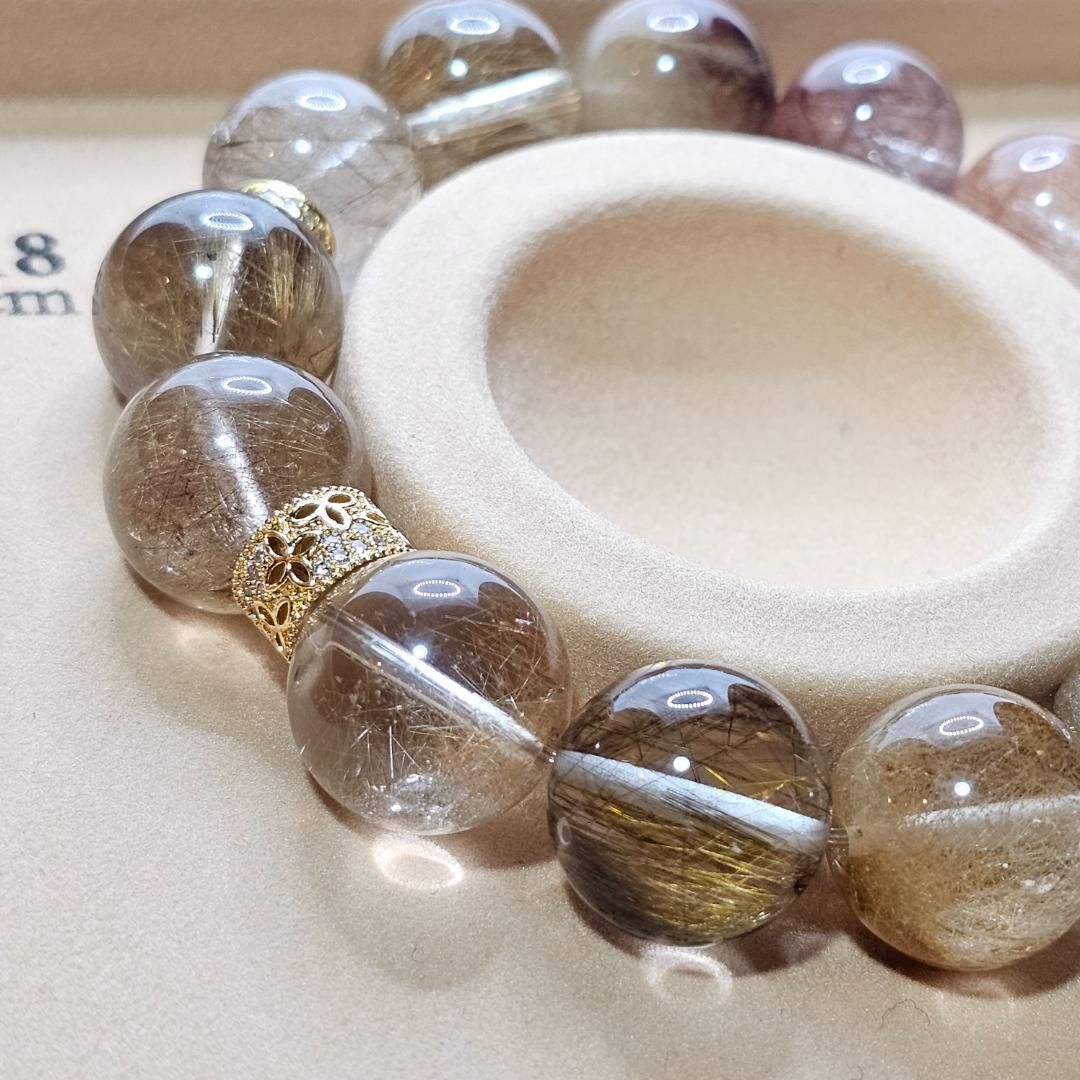 ミックスルチル ブレスレット【大玉 約14mm~16mm】