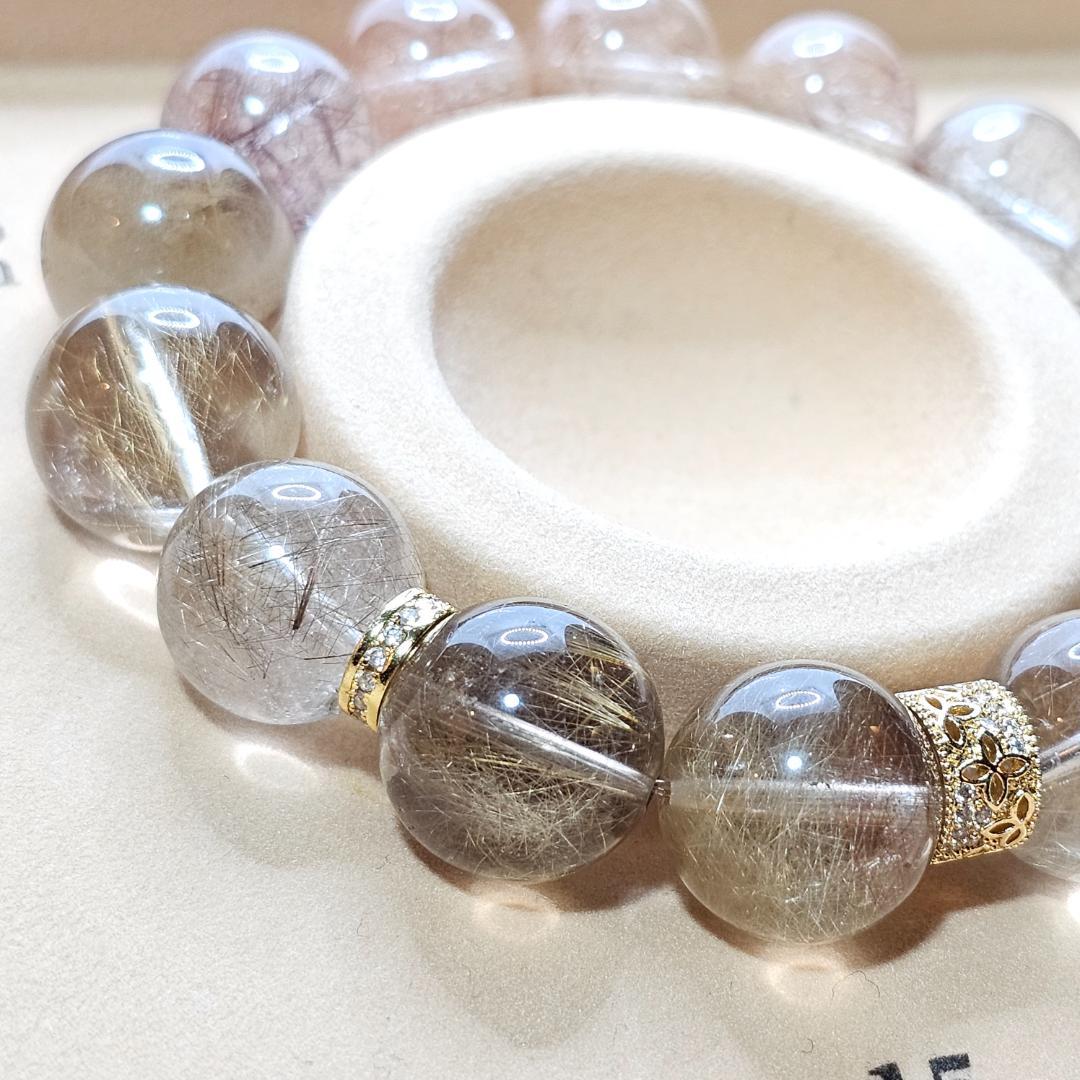 ミックスルチル ブレスレット【大玉 約14mm~16mm】