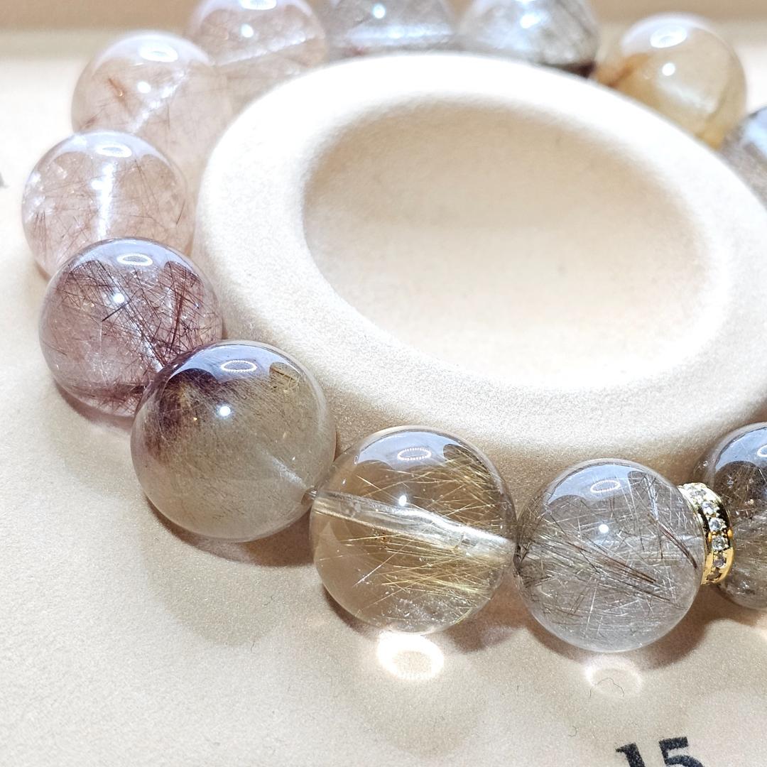 ミックスルチル ブレスレット【大玉 約14mm~16mm】