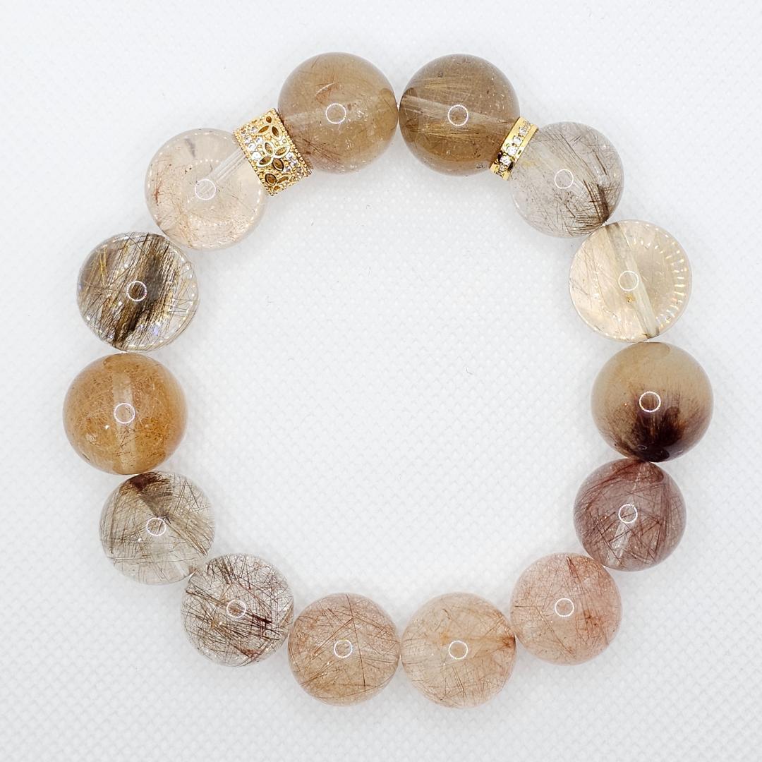 ミックスルチル ブレスレット【大玉 約14mm~16mm】