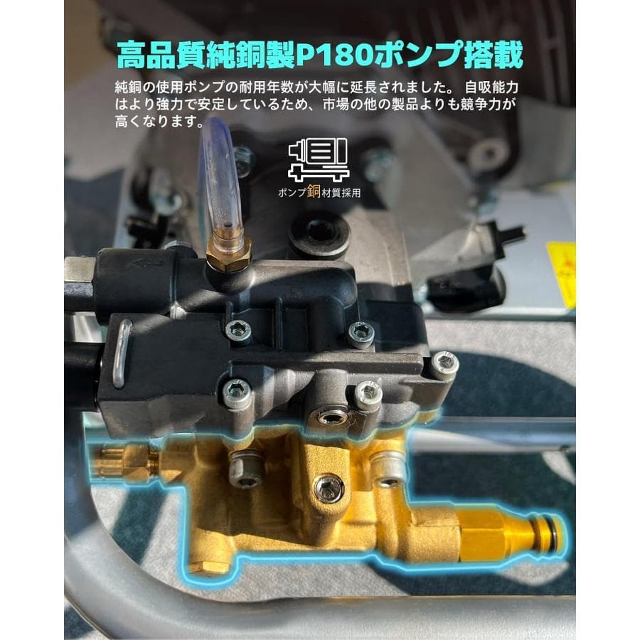 エンジン式高圧洗浄機 21Mpa ハイパワー 4つの噴射パターン 給水機能
