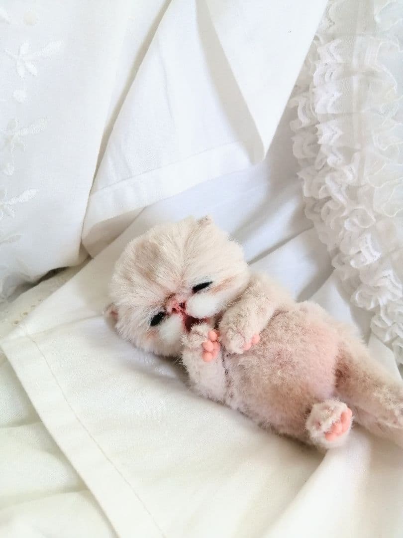 生後15日♡泣き虫子猫ちゃん♡アートドール♡ぬいぐるみ♡むぎゅサイズ♡