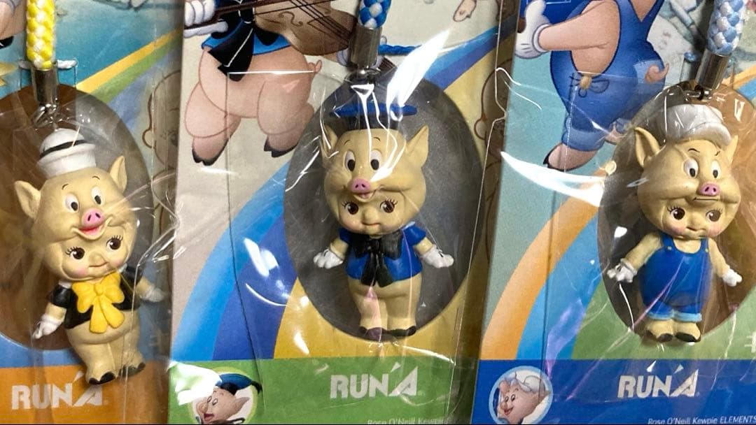 3匹の子ぶた　キューピー　キュージョン　根付けストラップ　ディズニー
