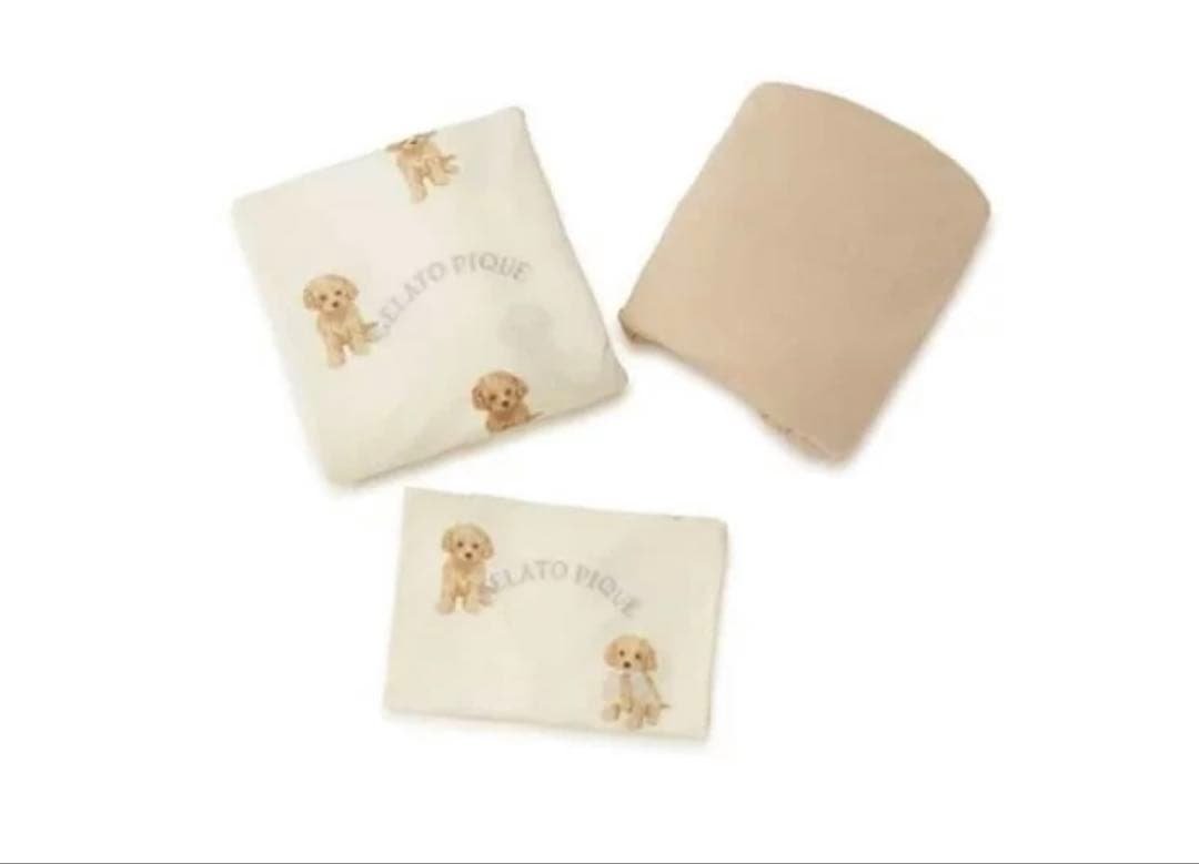 トイプードル柄ジェラピケ　ダブルシーツ3点セット