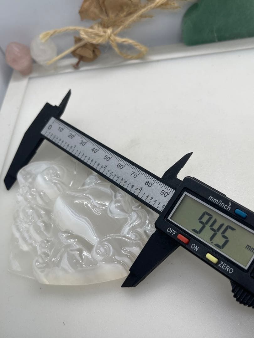 MH様【3088】 ユニコーン彫り ハート型プレート　セレナイト